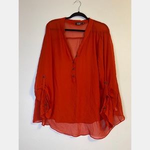 Ana Sheer Red Top, 3XL